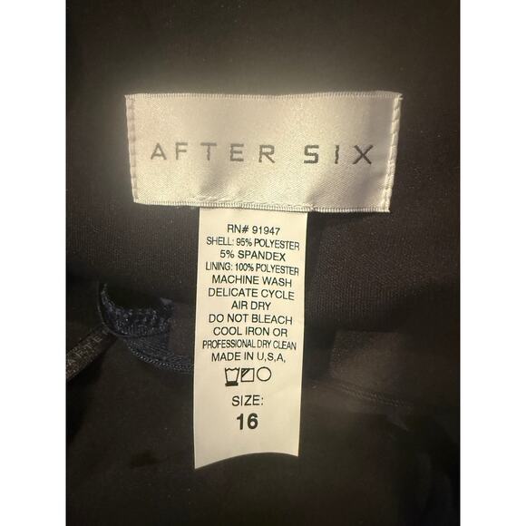 NWT After Six One Shoulder Spaghetti Strap Lux Velvet Maxi Dress Pockets 16 Blue - Picture 7 of 15